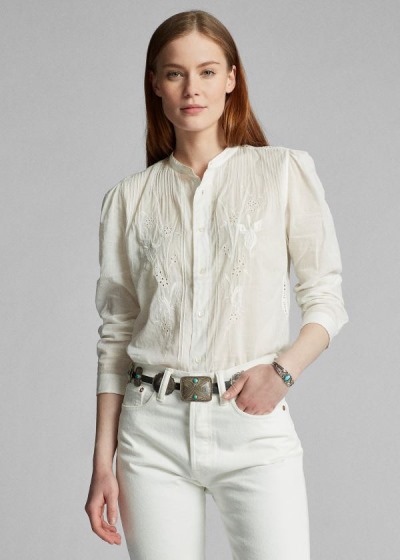 Women's Ralph Lauren Cotton Voile Blouses | 801569DMP